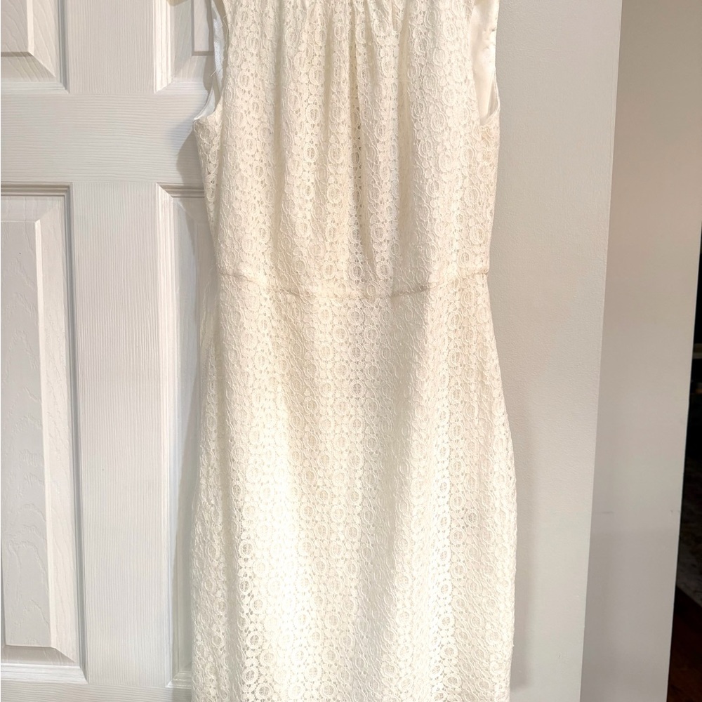 Tahari Ivory Lace Midi Dress